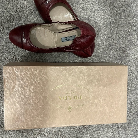 Prada Burgundy Ballet Flats - Picture 3 of 4